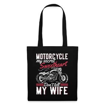 Motorcycle Secret Heart Sweetheart Biker Freedom - Tote Bag - black - Front