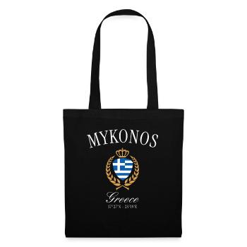 Mykonos Greece Coat of Arms Crown – Travel Souvenir - Tote Bag - black - Front