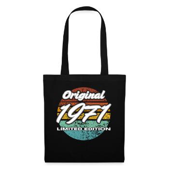 55e anniversaire 1971 cadeau pour hommes et femmes - Sac en tissu - noir - Devant