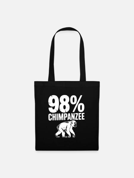 98 % Schimpansen - Stoffbeutel - Schwarz