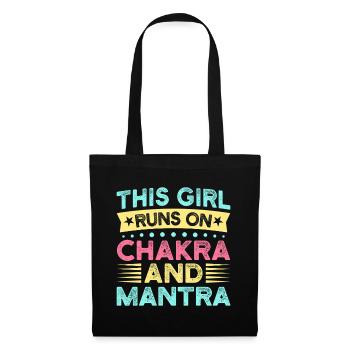 Yoga Girl Runs On Chakra & Mantra Funny Yoga - Tote Bag - black - Front