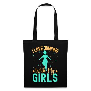 Les passionnés de fitness adorent sauter avec mes filles - Sac en tissu - noir - Devant