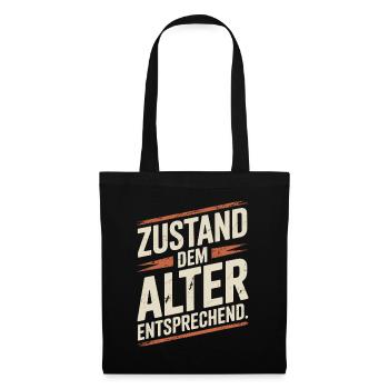 Zustand Dem Alter Entsprechend Oldtimer Geburtstag - Stoffbeutel - Schwarz - Vorne