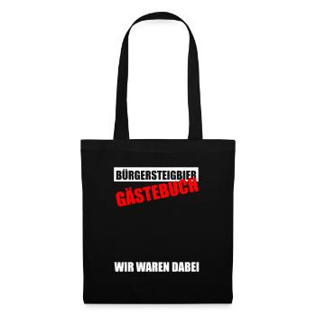Gästebuch Bürgersteigbier Ortskontrollfahrt OKF - Stoffbeutel - Schwarz - Vorne