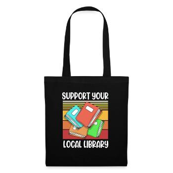 Bookworm Library Bookworm Book Reading - Tote Bag - black - Front