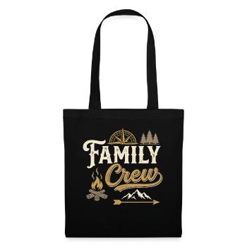 Family Crew Camping Outdoor Abenteuer - Stoffbeutel - Schwarz - Vorne