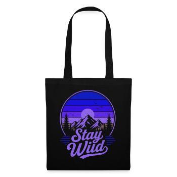 Reste Sauvage Retro Montagnes Coucher de soleil vintage - Sac en tissu - noir - Devant