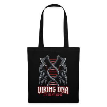 Wikinger DNA Axt Symbol – Es liegt im Blut - Stoffbeutel - Schwarz - Vorne