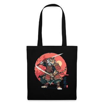 Tiger Samurai in Crimson Armor - Tote Bag - black - Front