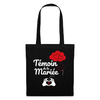 Témoin de la Mariée  - Sac en tissu - noir - Devant