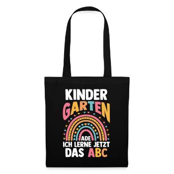 Kindergarten Ade Ich Lerne Jetzt Das ABC - Stoffbeutel - Schwarz - Vorne