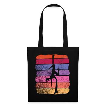 Vertical Cloth Vintage Aerial Acrobatics Aerial Silk - Tote Bag - black - Front