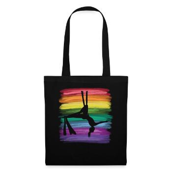 Vertical Cloth Vintage Aerial Acrobatics Aerial Silk - Tote Bag - black - Front