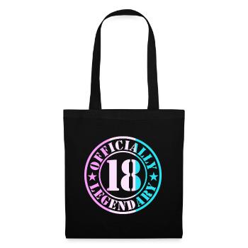 18e anniversaire Garçon Fille Légende Niveau 18 - Sac en tissu - noir - Devant
