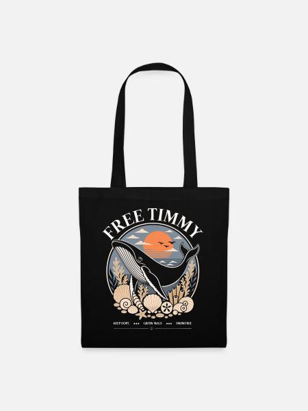 Buckelwal Timmy Hope Statement Merch - Stoffbeutel - Schwarz