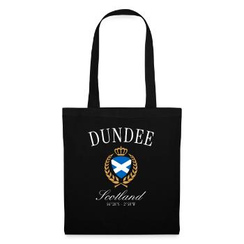 Dundee Schottland Wappen Krone – Reise Souvenir - Stoffbeutel - Schwarz - Vorne