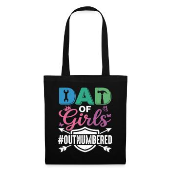 Papa des filles #Outnumbered Père fille - Sac en tissu - noir - Devant