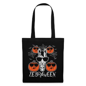 Safari Afrique Faune du Serengeti Zèbre d’Halloween - Sac en tissu - noir - Devant