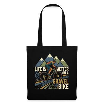 Life Is Better On A Gravel Bike - Stoffbeutel - Schwarz - Vorne