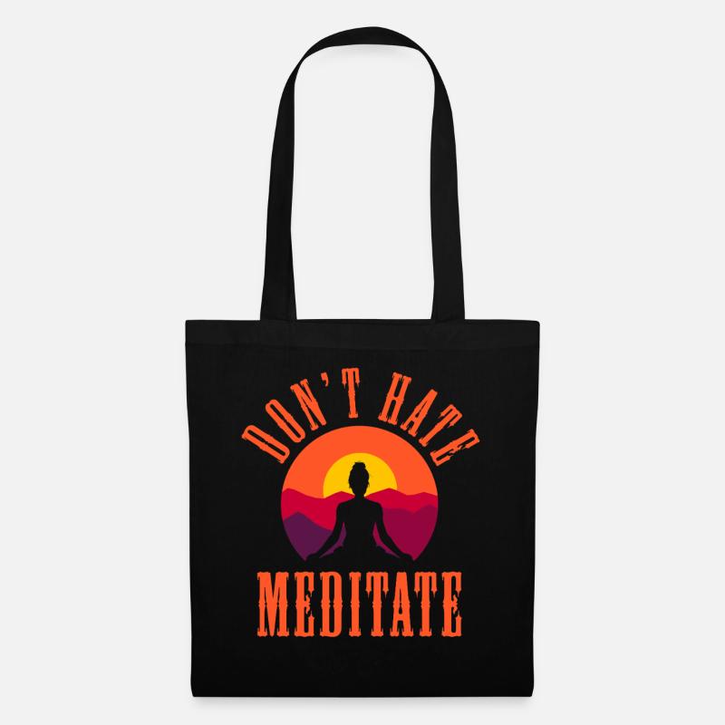 Don’t Hate Mediate Sunset Yoga Design - Tote Bag - black