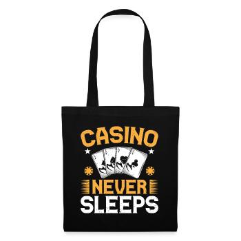 Gambling Fan Casino Never Sleeps Casino - Stoffbeutel - Schwarz - Vorne