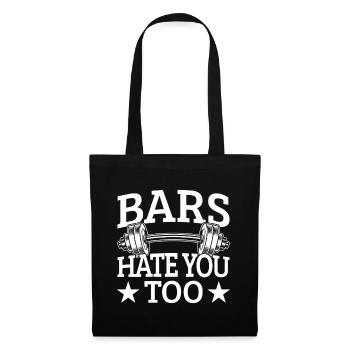 Powerlifting Bodybuilder Bars Hate You Too Gym - Stoffbeutel - Schwarz - Vorne