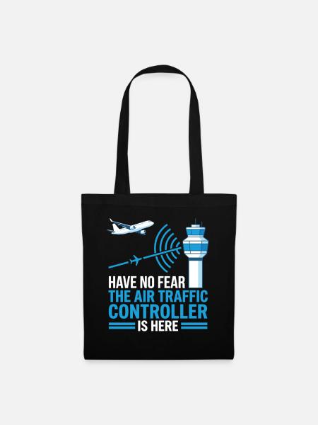 Air Traffic Controller Fluglotse Geschenk - Stoffbeutel - Schwarz
