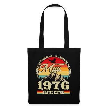 Vintage Mai 1976 Jahrgang Retro Geburtstag - Stoffbeutel - Schwarz - Vorne