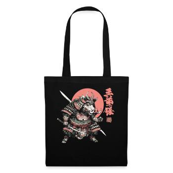 Boar Samurai under Crimson Sun - Tote Bag - black - Front