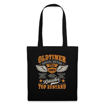 Oldtimer Mai 1966 - Geburtstag - Geschenk - Stoffbeutel - Schwarz - Vorne