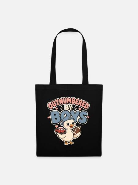 Outnumbered by Boys Duck - Stoffbeutel - Schwarz