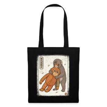 Ukiyo-e Baby Monkey Punch - Stoffbeutel - Schwarz - Vorne