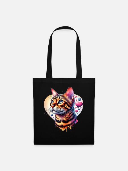 Bengalkatze - Stoffbeutel - Schwarz
