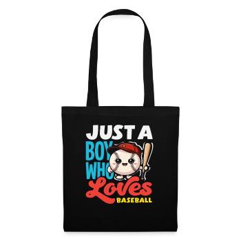 Juste un garçon qui aime le baseball enfant - Sac en tissu - noir - Devant