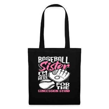Baseball Sister Only Here for the Snack - Tote Bag - black - Front