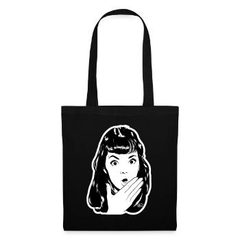 Portrait pop surpris - Sac en tissu - noir - Devant