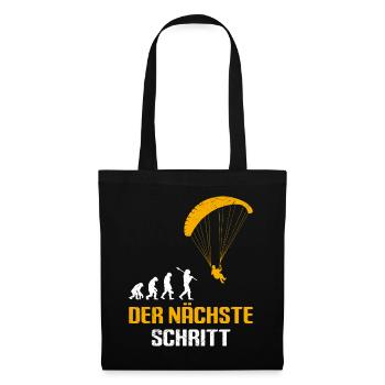 Paraglider Geschenk DER NÄCHSTE SCHRITT - Stoffbeutel - Schwarz - Vorne