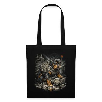 Chien Rottweiler - Sac en tissu - noir - Devant