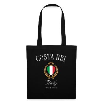 Costa Rei Italien Wappen Krone – Reise Souvenir - Stoffbeutel - Schwarz - Vorne