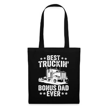 Best Truckin' Bonus Dad Ever Truck Driver Trucker - Tote Bag - black - Front