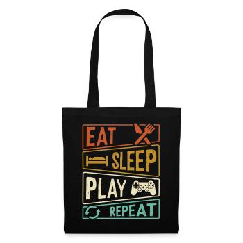 Gamer life Eat Sleep Play Repeat  - Stoffbeutel - Schwarz - Vorne
