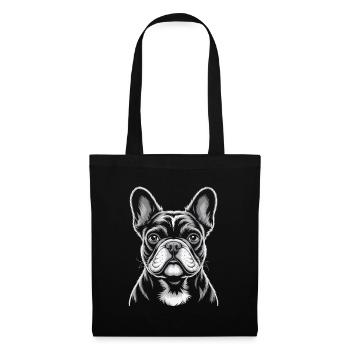 Bouledogue français Frenchie - Sac en tissu - noir - Devant