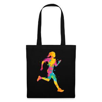 Running Colorful Jogging Ladies Kids Girls Runner - Tote Bag - black - Front