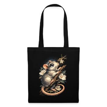 Rat de couleur Rat fantaisie Rat de la grande souris Rat domestique - Sac en tissu - noir - Devant