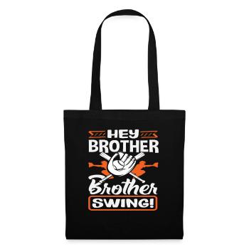 Hé frère Swing Baseball Dicton - Sac en tissu - noir - Devant