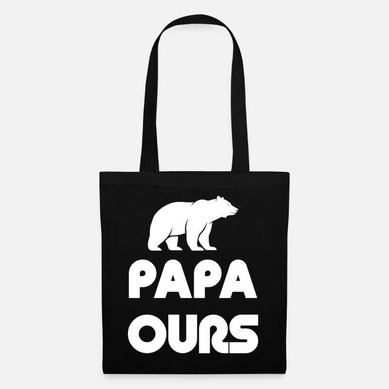 Papa Bear Silhouette - Tote Bag - black