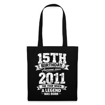15e anniversaire 2011 Légende Vintage Design - Sac en tissu - noir - Devant