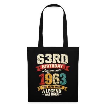 63 Jahre alte Geburtstagslegende 1963 – Vintage - Stoffbeutel - Schwarz - Vorne