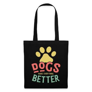 Les chiens rendent la vie meilleure - Sac en tissu - noir - Devant