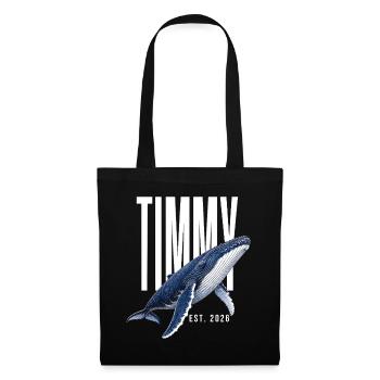 Timmy Whale Est 2026 Humpback Whale Shirt - Tote Bag - black - Front